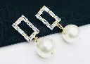 Pearl square earrings ERN004