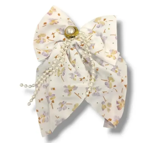 Printed Hair Bow Pin HCK8304